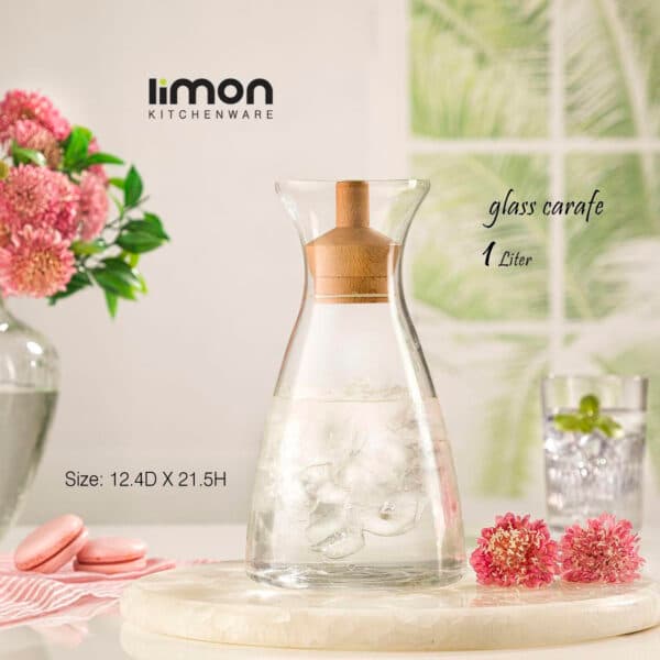 بطری آب ۱ لیتر درب چوبی لیمون limon