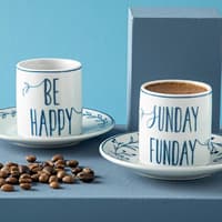 ست قهوه خوری ۲ نفره انگلیش هوم هپی 80 میلی آبی