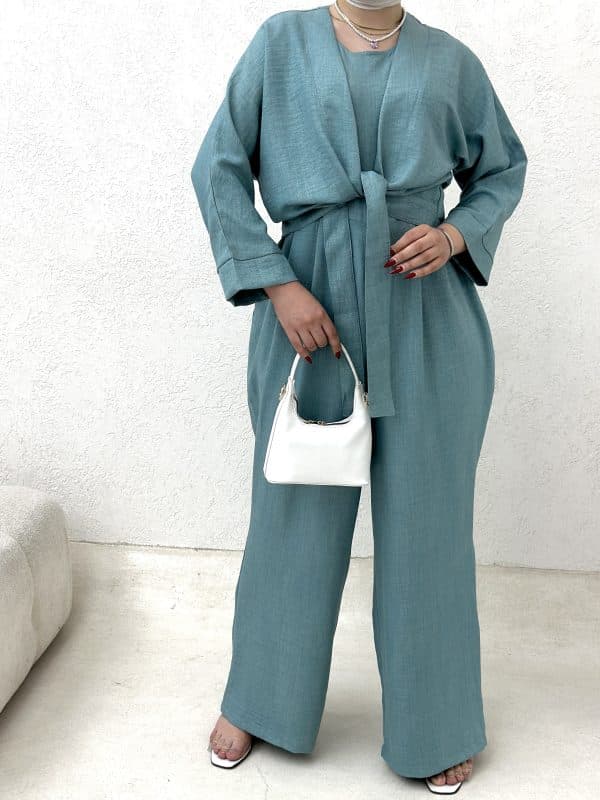 دو تیکه کت و سارافون کمربندی