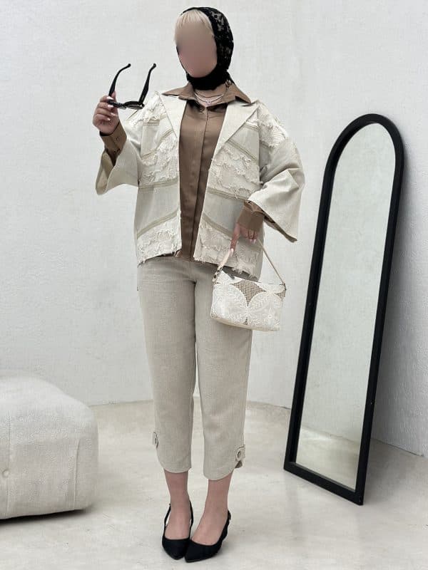 کت لینن زاپ دار