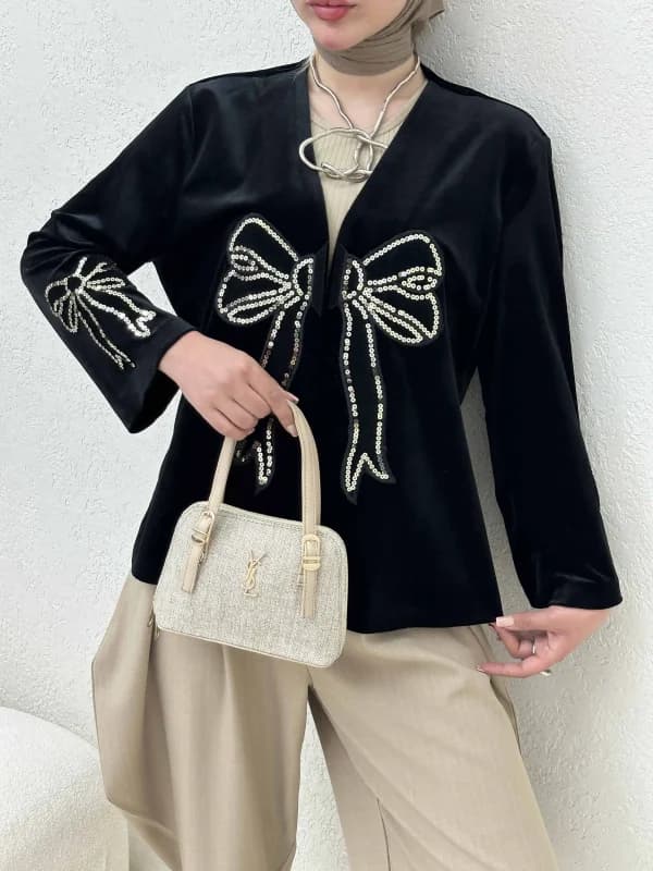 کت مخمل پولک دوزی