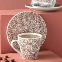 ست قهوه خوری ۲ نفره انگلیش هوم بلومیگ 80 میلی زرشکی