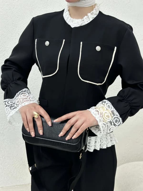 کت آستین گیپور چهارجیب