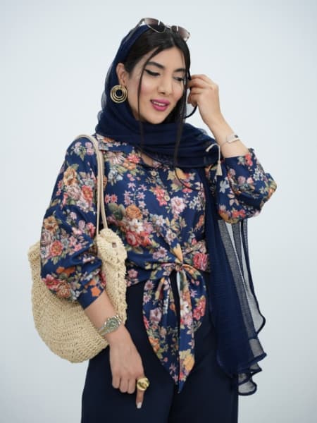 شومیز جلوگره ای پامچال کد6318