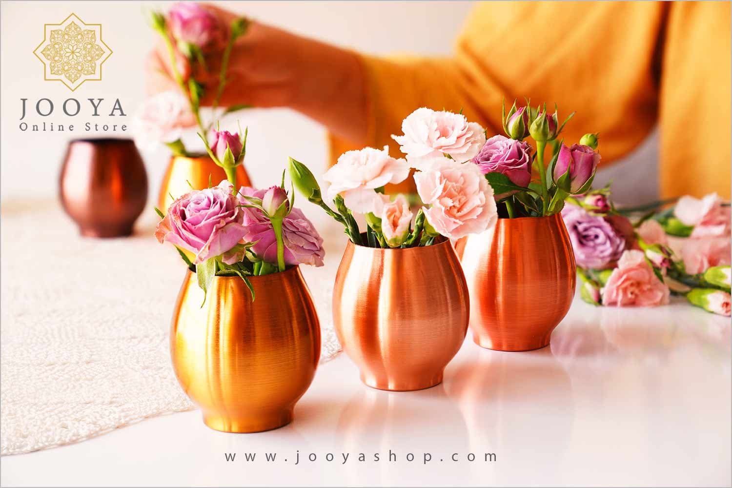 گلدان مسی نقلی مدل بلوت