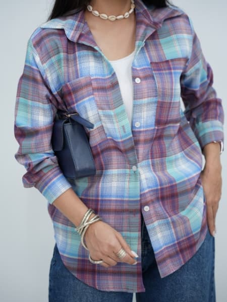 شومیز چهار خونه آناهید کد6143