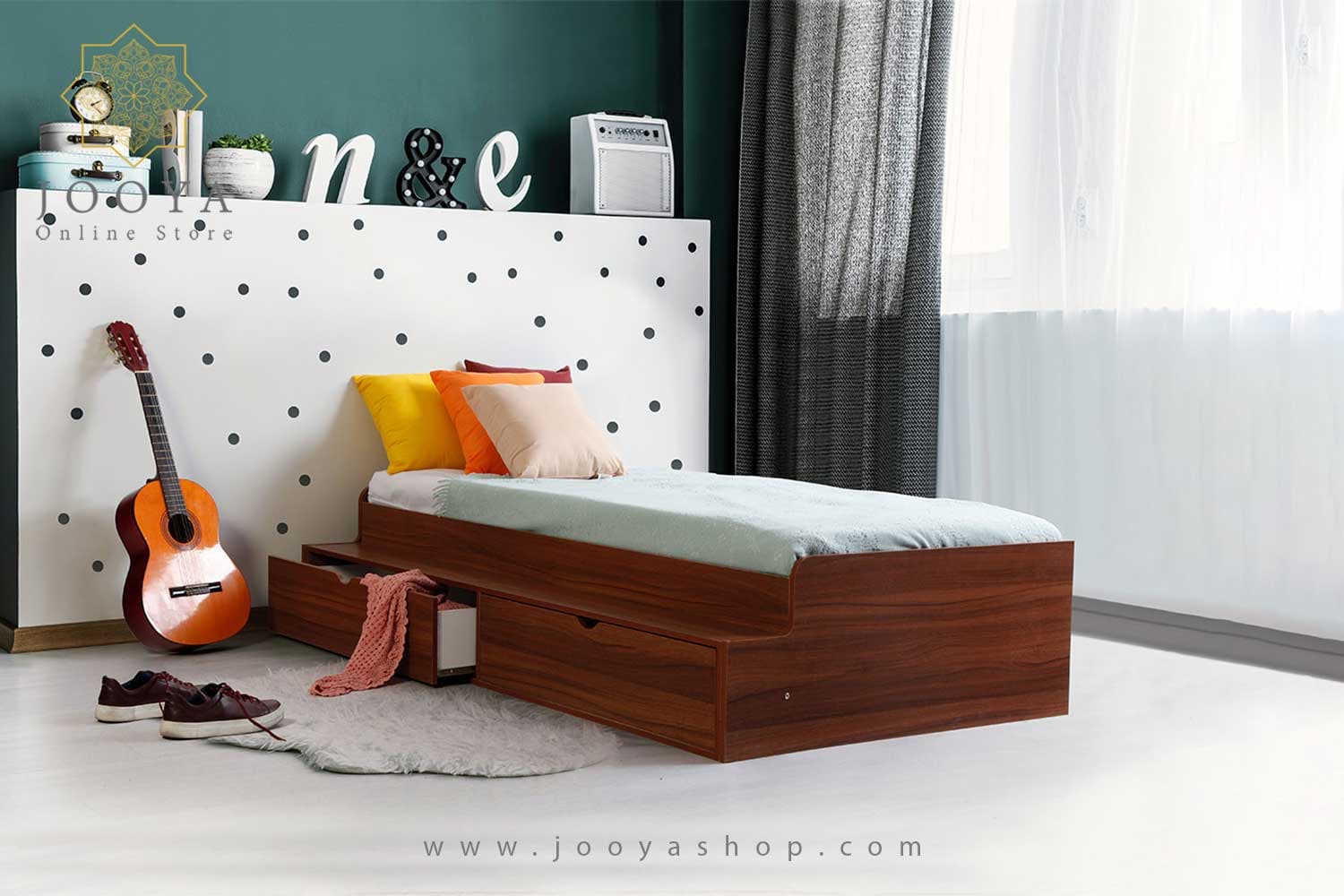 تخت خواب یک نفره ژرفا مدل BS902