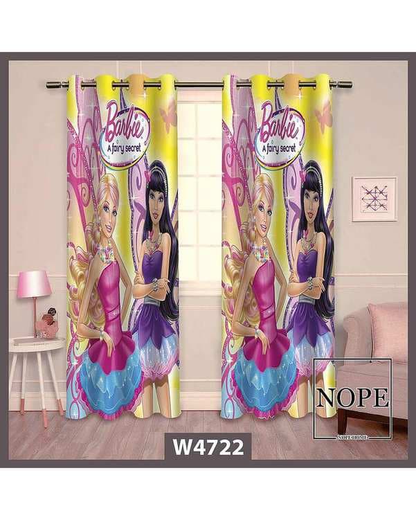 پرده کودک مخمل نوپه هوم Nopehome مدل پانچی طرح باربی کد W4722