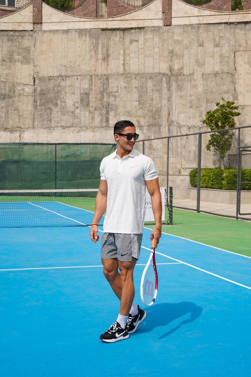 تیشرت فیتنس مردانه نایک یقه دار میکروآیس تمام کش کد ۴۱۳۲