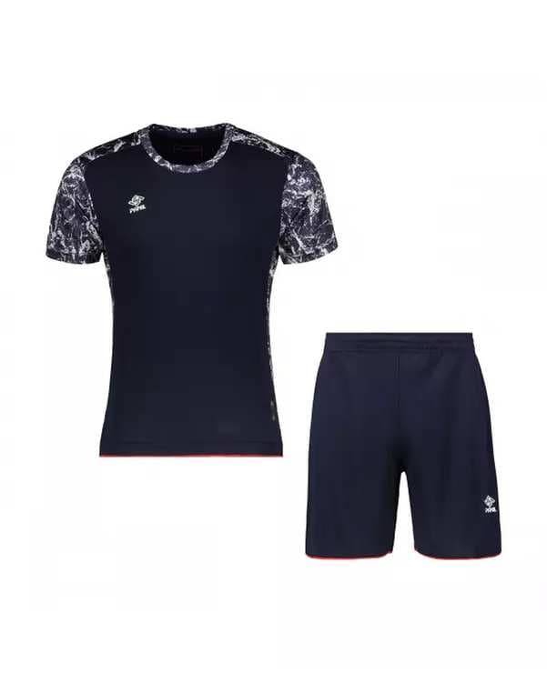 ست تی شرت و شلوارک ورزشی مردانه سرمه ای پانیل Panil کد 1110