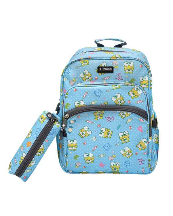 ست کوله پشتی و جامدادی بچگانه آبی روشن طرح قورباغه اریو ARIO تنسر Tancer کد 135