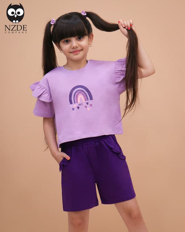 کراپ شلوارک رنگین کمان