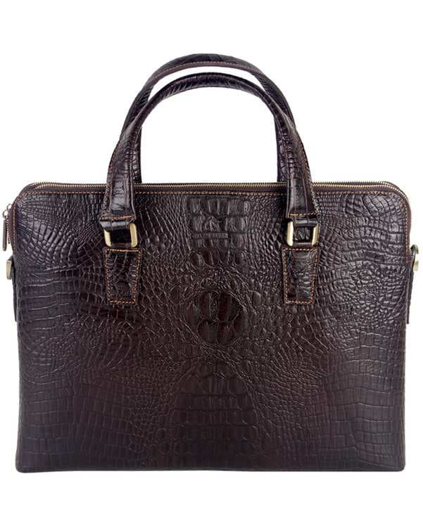 کیف چرم اداری زنانه قهوه ای چرم بارز Charm Barez مدل DZ66.KO