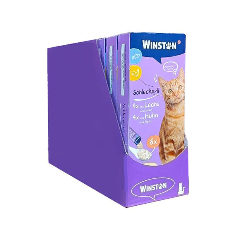 بستنی گربه وینستون با طعم ماهی و مرغ Winston mit lachs & chicken پک ۷۲ عددی