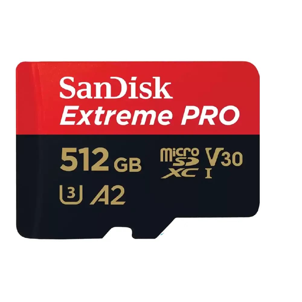 کارت حافظه microSDXC سن دیسک مدل Extreme PRO کلاس A2 استاندارد UHS-I U3 سرعت 200MBps ظرفیت 512 گیگابایت به همراه آداپتور SD