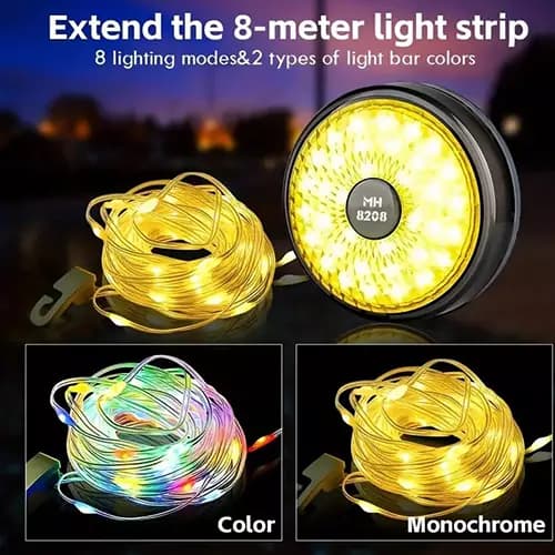 چراغ چادر ریسهای شارژی مدل MH-8208