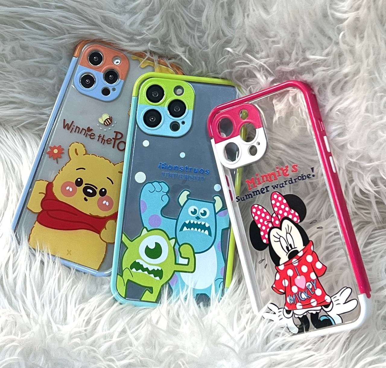 قاب آیفون بامپر و محافظ لنز رنگی دیزنی