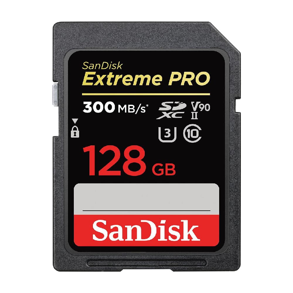 کارت حافظه سندیسک Extreme Pro sdxc uhs-ii حافظه 128 گیگابایت سرعت 300 مگابایت
