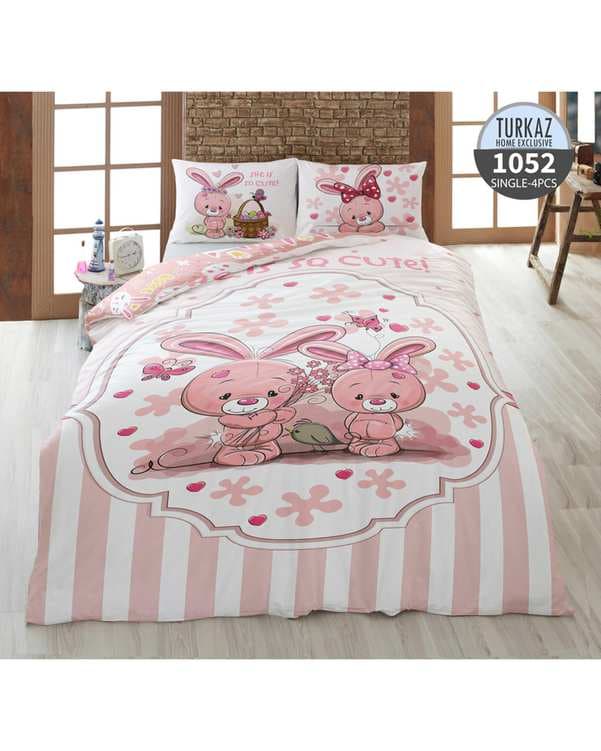 سرویس لحاف روتختی تک نفره 4 تکه دو رو میکرو تنسل گیاهی TURKAZ مدل 1052