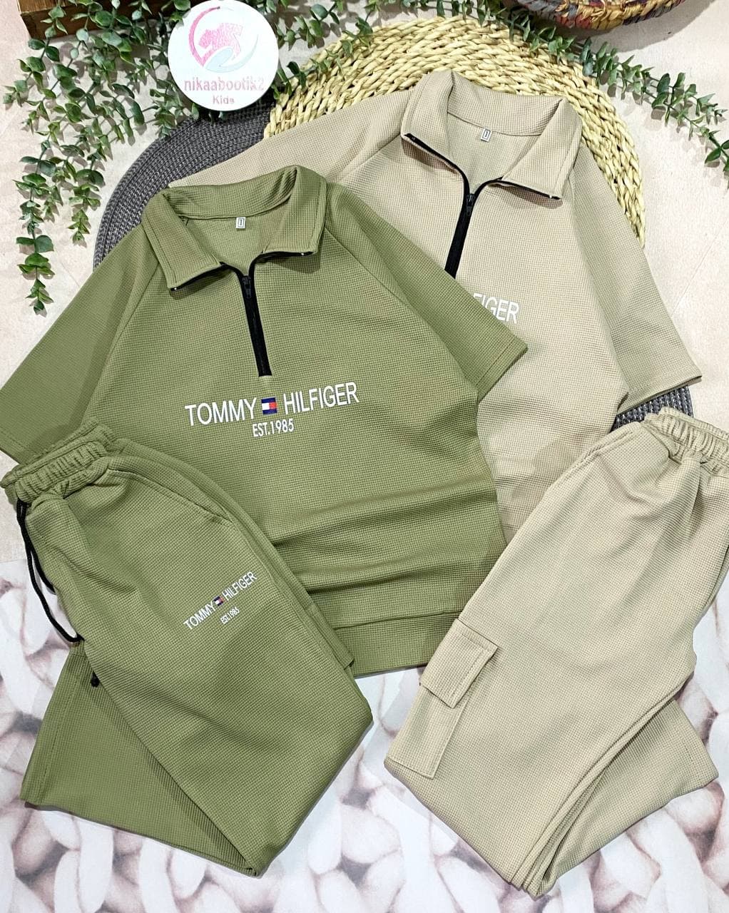 ست بیسکویتی یقه زیپ دار