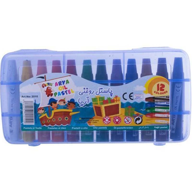 پاستل روغنی آریا 12 رنگ رنگ آبی