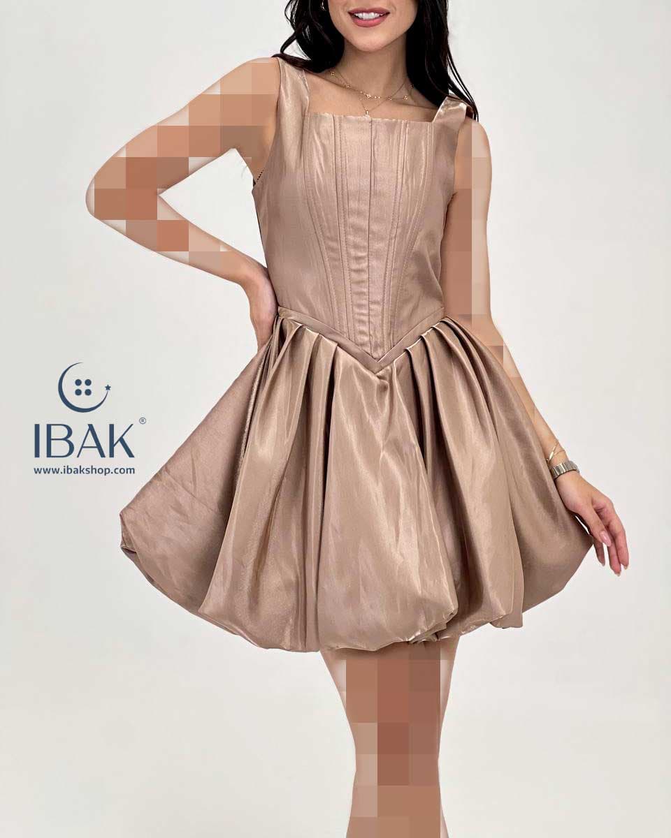 پیراهن زنانه فنردار دامن پفی sev