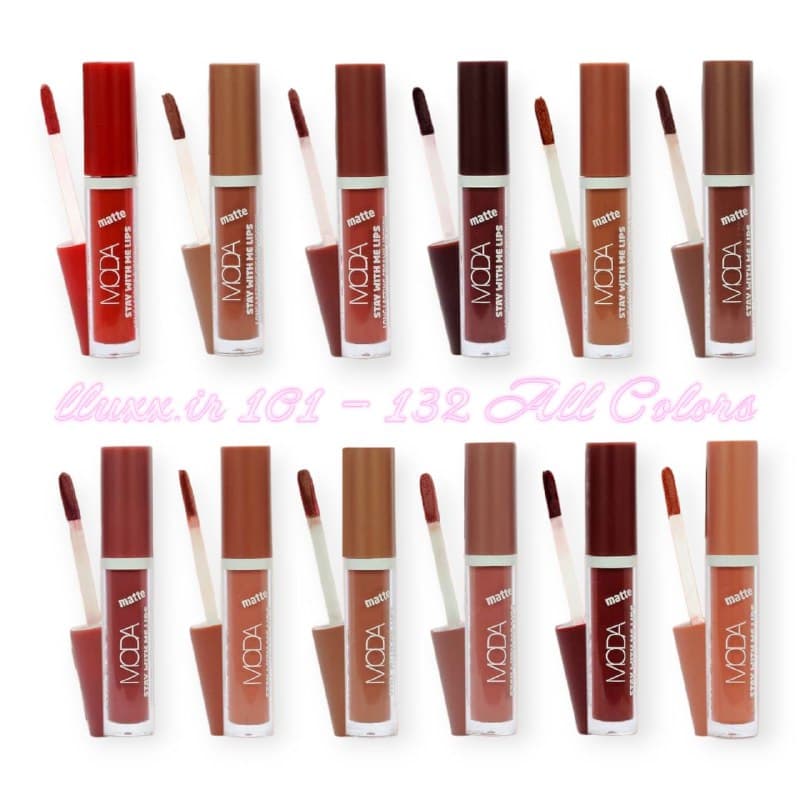 رژلب مایع موداMODA مدل استی ویت می STAY WITH ME درب رنگی