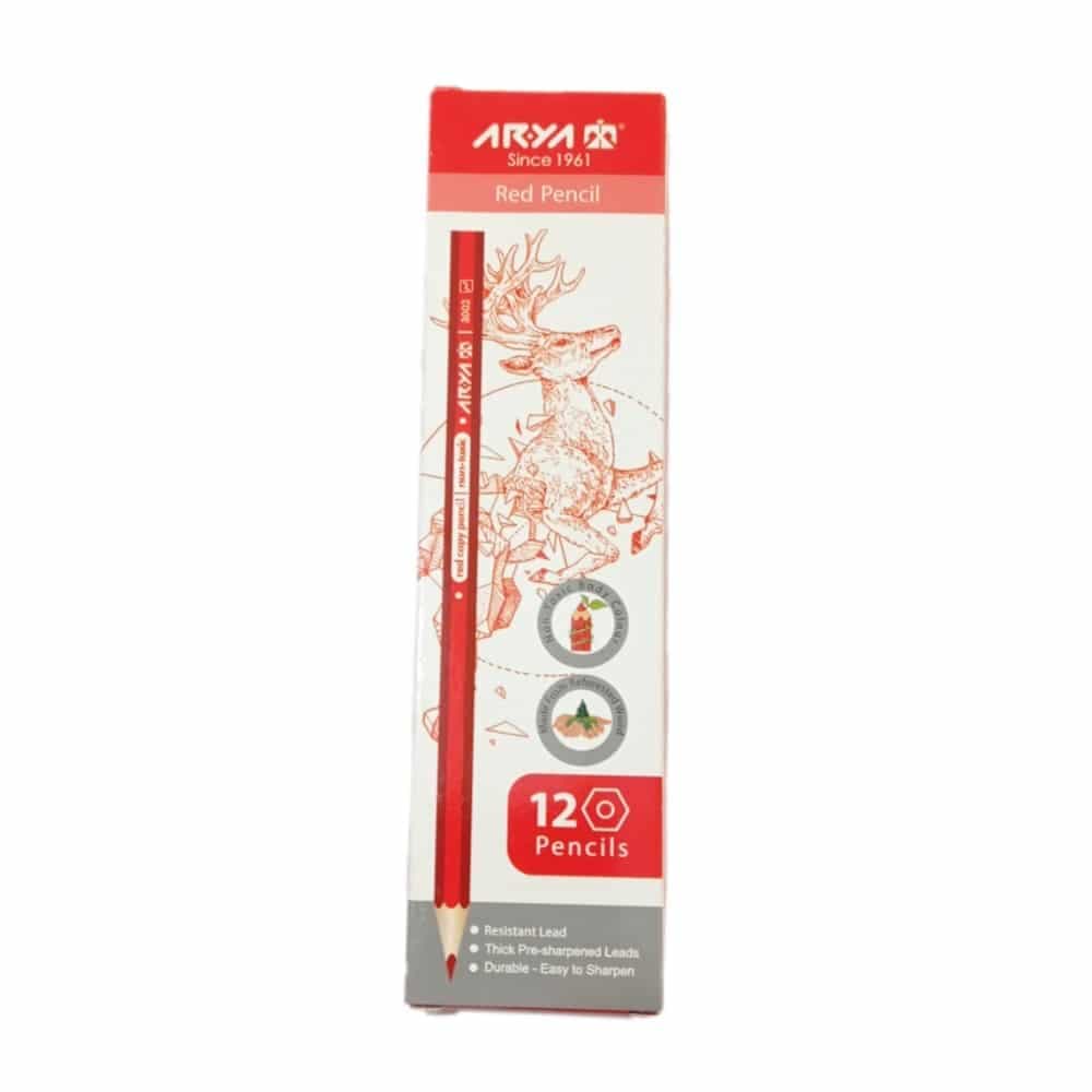مداد قرمز آریا بسته 12عددی کد3002