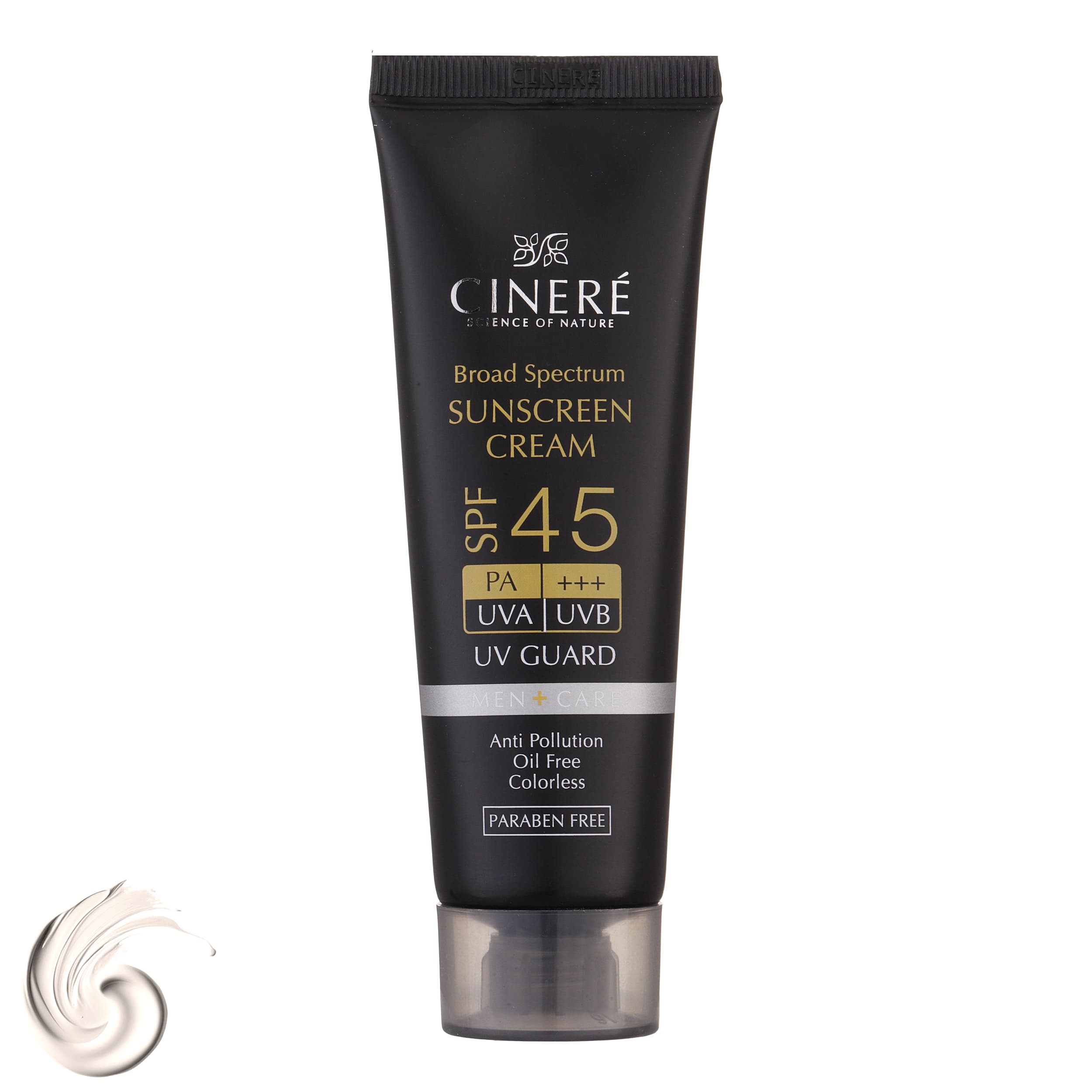 کرم ضد آفتاب بدون رنگ سینره مناسب آقایان SPF45 مناسب انواع پوست حجم 50 میلیلیتر