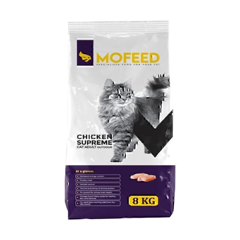 غذای خشک گربه مولتی کالر مفید با طعم مرغ MoFeed Multi Color Chicken Supreme Cat Food وزن 8 کیلوگرم