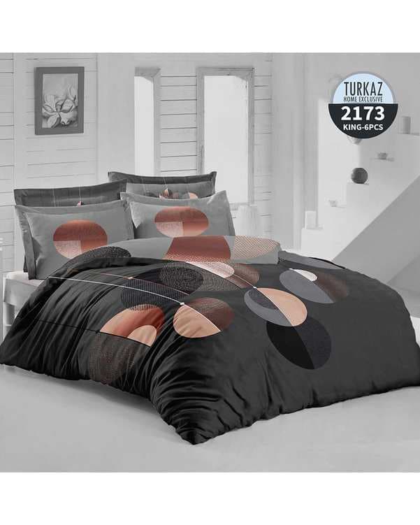 سرویس لحاف روتختی دو نفره 8 تکه دو رو میکرو تنسل گیاهی TURKAZ مدل 2173