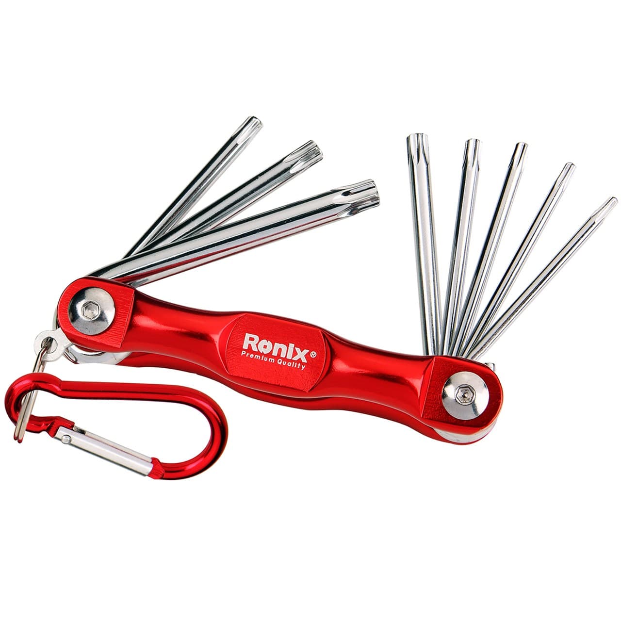 مجموعه 8 عددی آچار آلن ستاره ای چاقویی آلومینیومی تاشو رونیکس مدل RH-2041