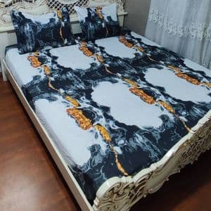 روتختی دونفره کشدوزی شده روکش تشک دونفره سفید زغال سنگی