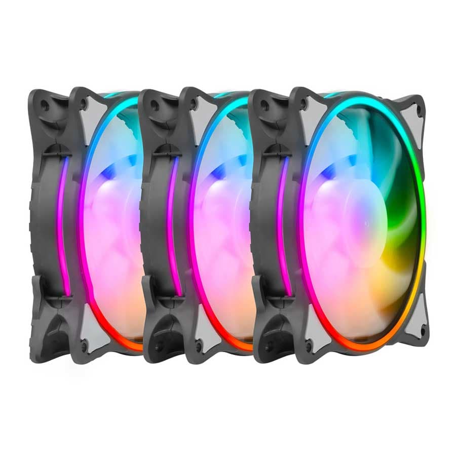 فن کیس گرین HURACAN GFK120M-ARGB بسته 3 عددی