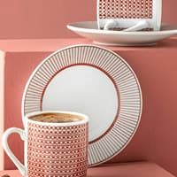 ست قهوه خوری ۲ نفره انگلیش هوم بلوط 80 میلی زرشکی