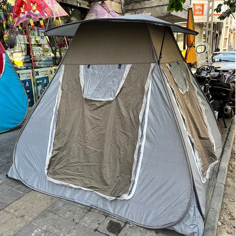 چادر مسافرتی 8 نفره فنری (مکعبی چهار ضلعی) با سایبان بزرگ ضدآب جنس برنو کد 6