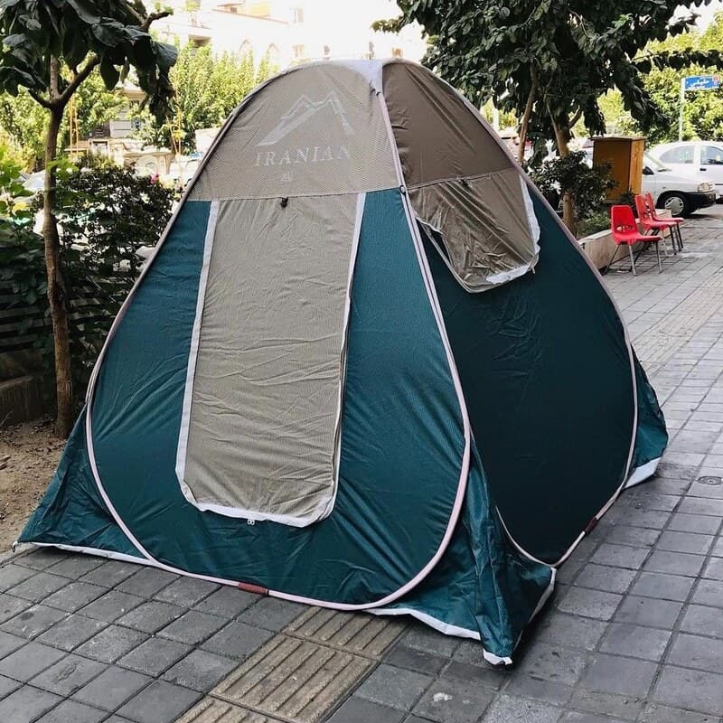 چادر مسافرتی 8 نفره فنری جنس برنو با زیپ بزرگ