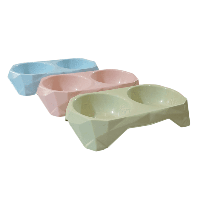 ظرف آب و غذای دوقلو طرح هندسی