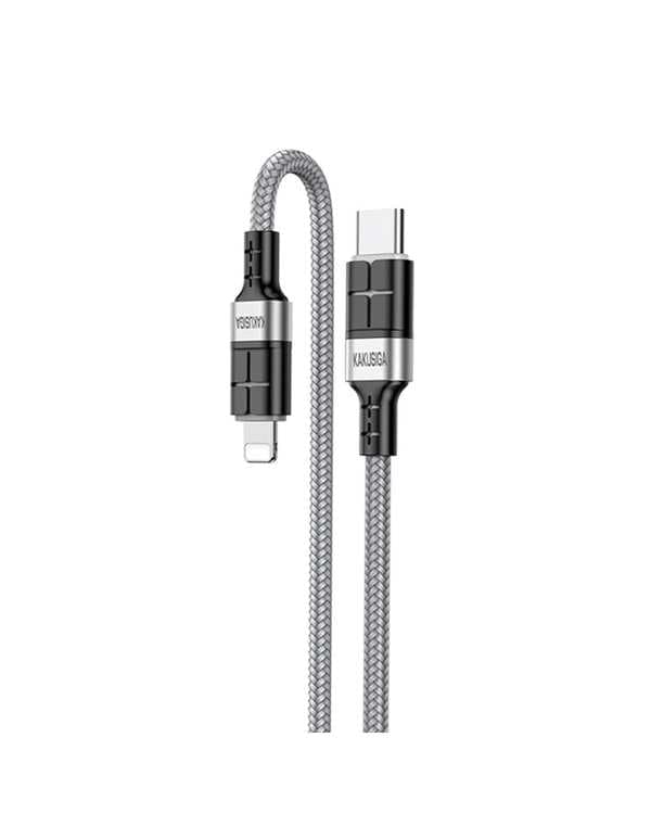 کابل شارژ تایپ سی به لایتنینگ نقره ای کاکوسیگا Kakusiga مدل KSC-696