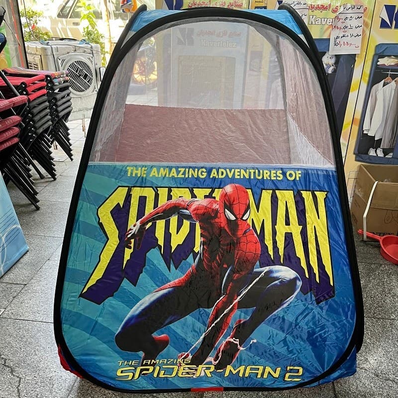 چادر بازی کودک فنری تاشو طرح مردعنکبوتی اسپایدر من spiderman قرمز سیسمونی کد5
