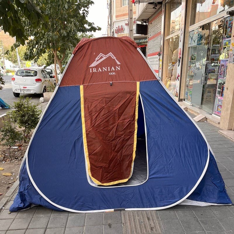 چادر مسافرتی 8نفره مدل فنری تاشو جنس برنو با ارتفاع بلند و سه پنجره کد2
