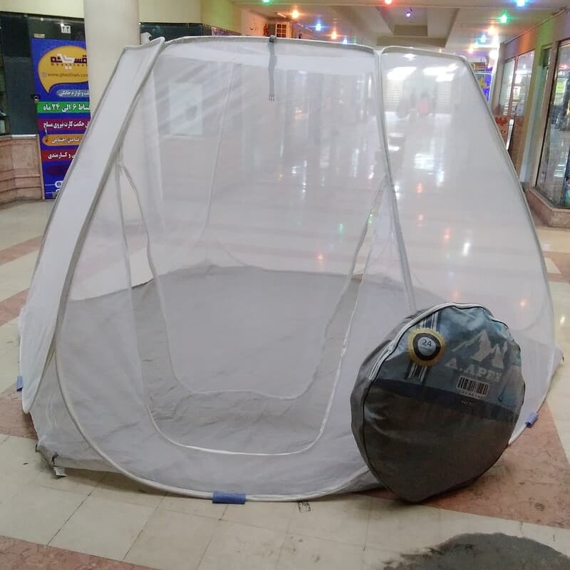 پشه بند مسافرتی 6ضلعی 18نفره تورحریرریزبافت خارجی