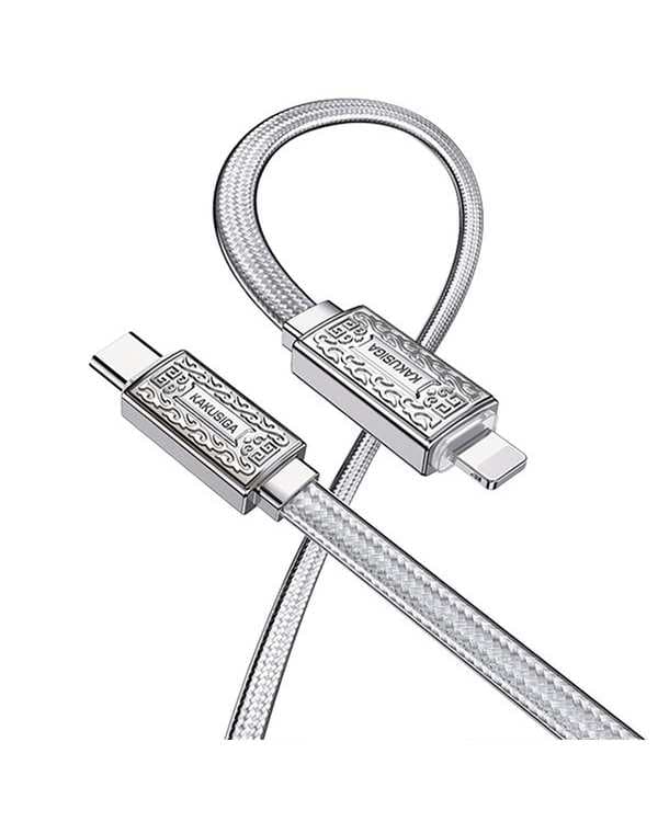کابل شارژ تایپ سی به لایتنینگ نقره ای کاکوسیگا Kakusiga مدل KSC-801