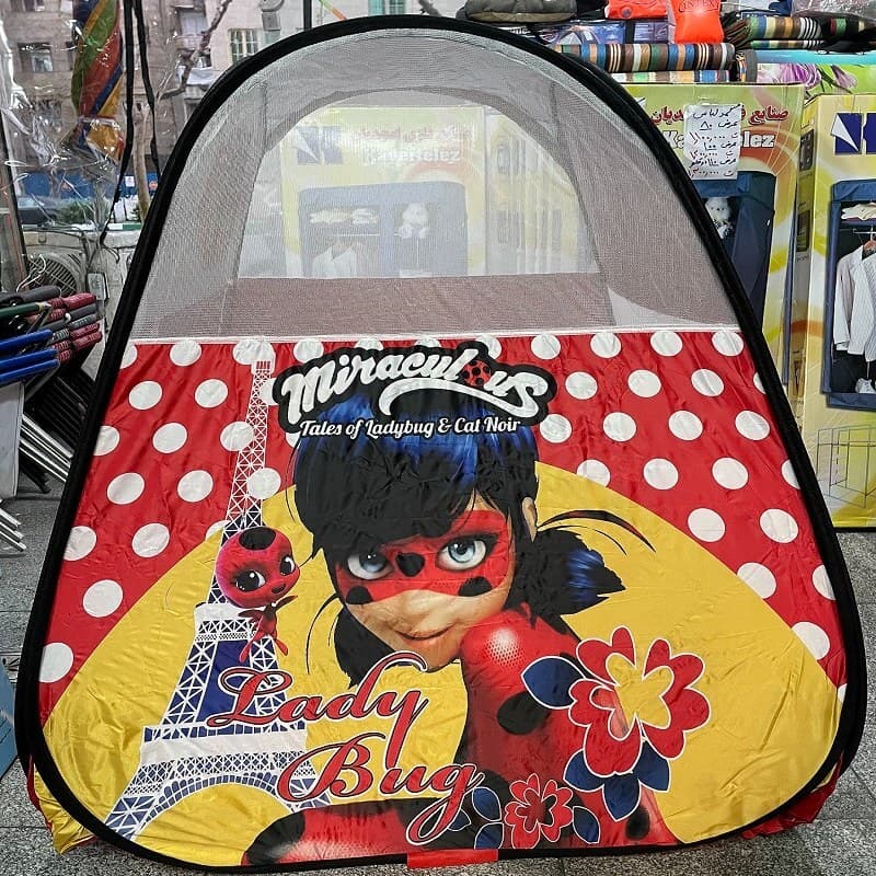 چادر بازی کودک مدل دختر کفشدوزکی و گربه سیاه