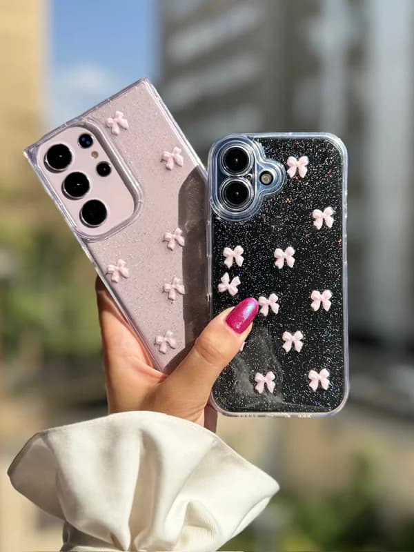 کاور گوشی آیفون پاپیون صورتی شاین