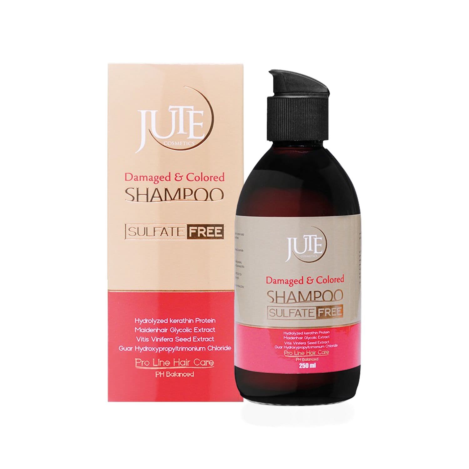 شامپو فاقد سولفات ژوت مناسب موهای رنگ شده و آسیب دیده حجم 250 میلی لیتر