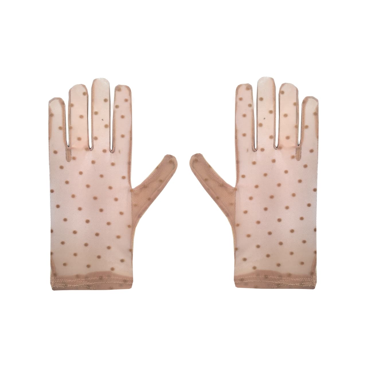 دستکش زنانه حکمت مدل گیپور خالدار کد 1619 رنگ کرم