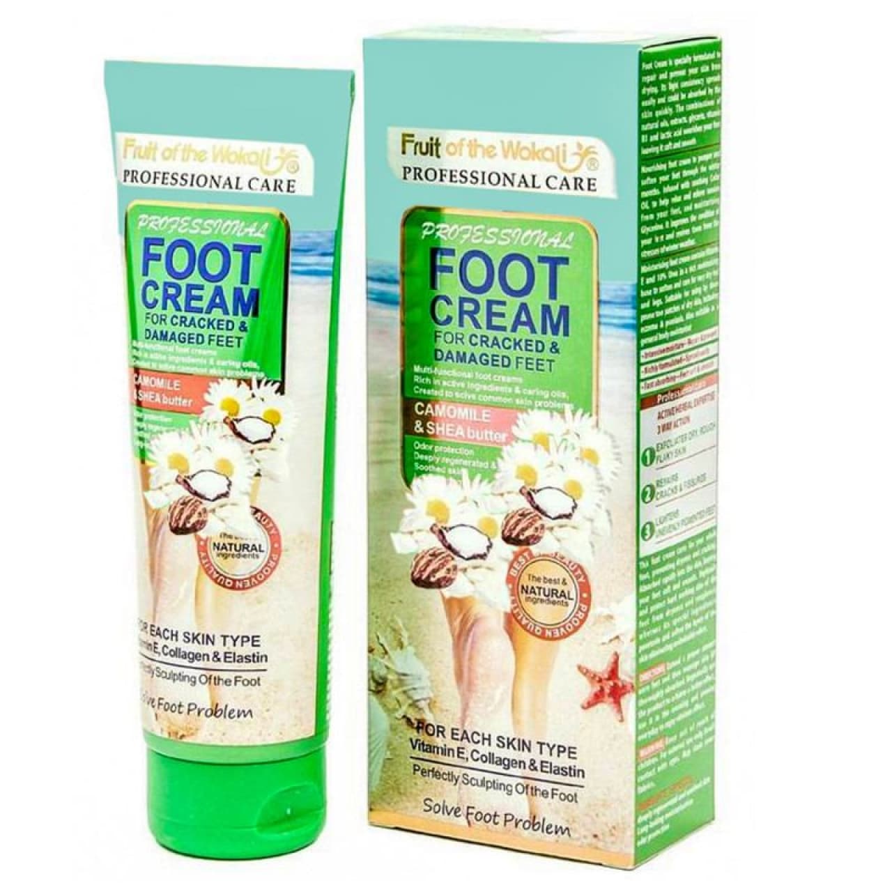 کرم رفع خشکی و ترک پا وکالی مدل بابونه و شی باتر وزن 130 گرم