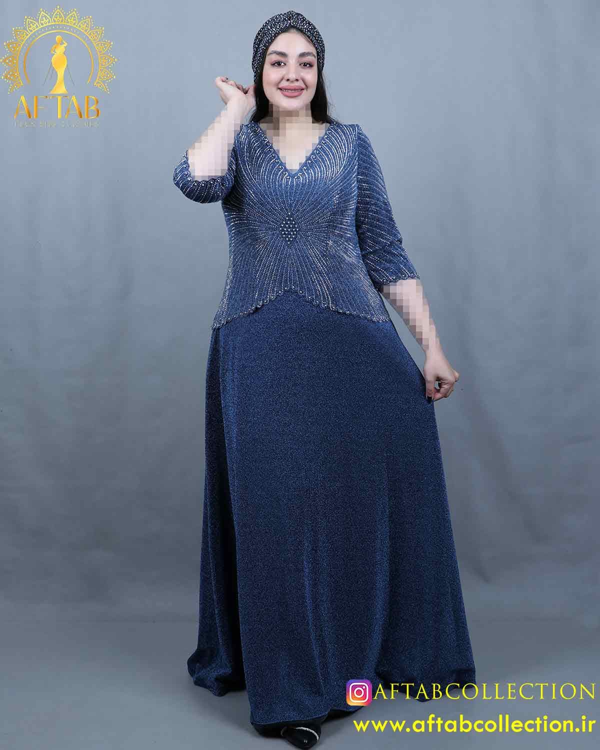 پیراهن مجلسی لمه دو تیکه سایزبزرگ 6034