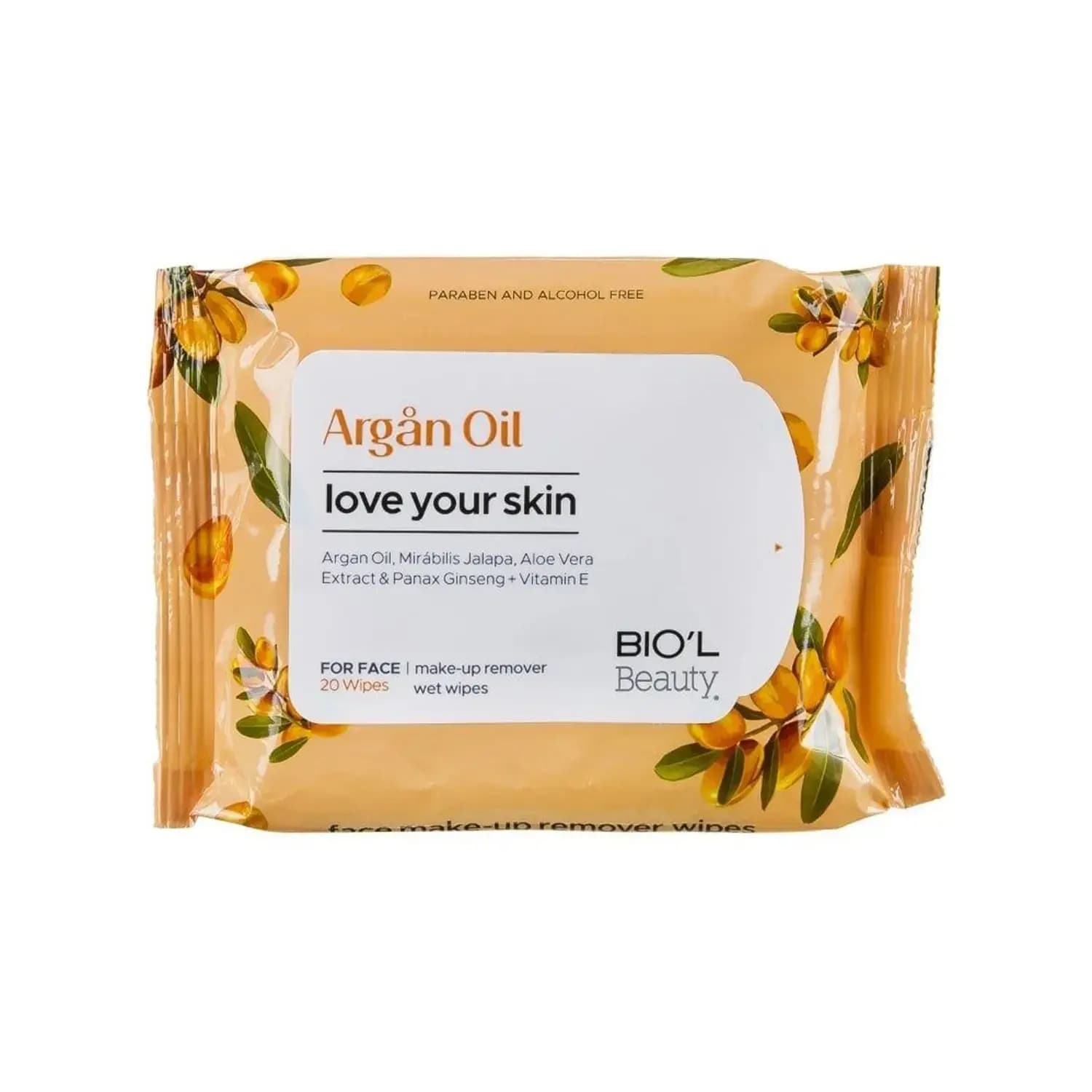دستمال مرطوب پاک کننده آرایش بیول حاوی روغن آرگان